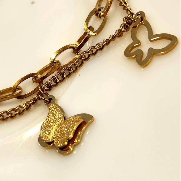 Vintage Bracelet.New Design. Large chain with black Zirconia stone.Stainless - Picture 4 of 12